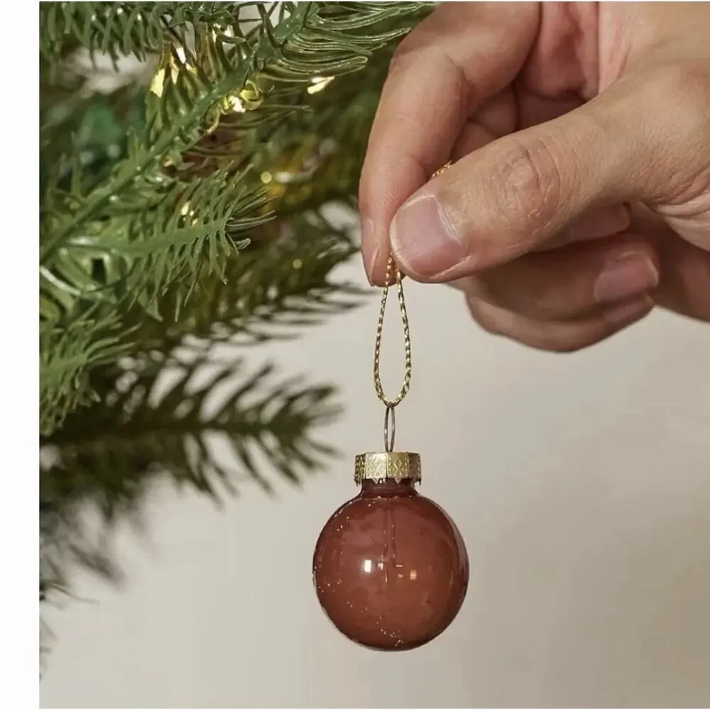 WDS WONDROUS Brown Glass Christmas Ball Ornaments - Set of 24 Mini- 1.18